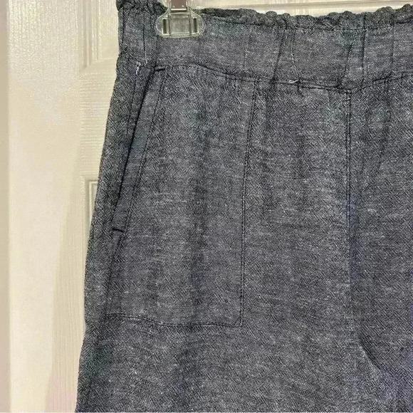 Time & Tru Wide Leg Pants Size XS 0/2 Linen Blend Blue Denim Color Smocked Waist - Picture 4 of 11